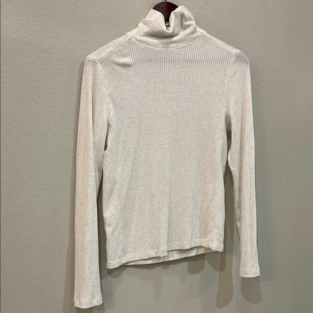 Madewell Cream Fitted Long Sleeve Tee